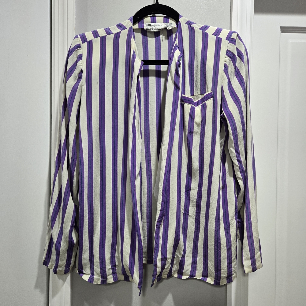 Vintage Umi Collections by Anne Crimmins Striped Silk Jacket